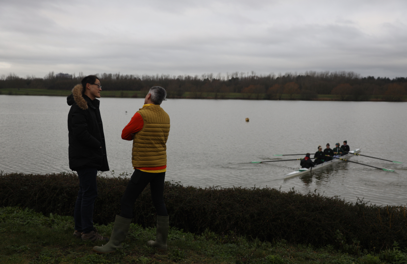 Johnny inspecting the local rowers