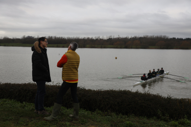 Johnny inspecting the local rowers